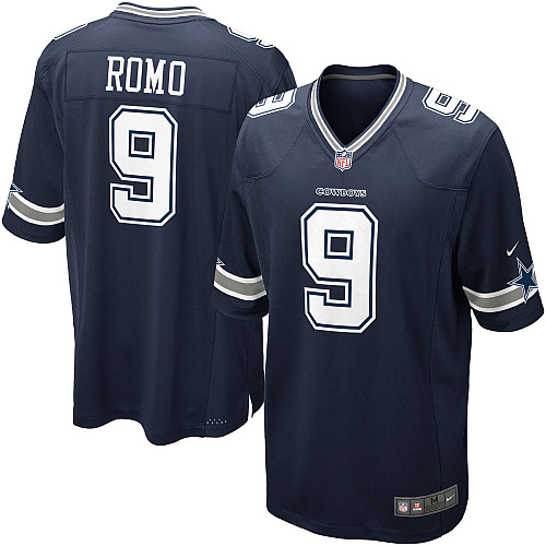 Youth Elite Tony Romo Nike Jersey Navy Blue Home - #9 NFL Dallas Cowboys